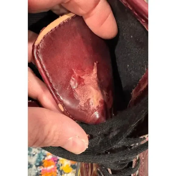 DR. MARTENS The Original Red Lace-Up Boots Moto Combat Unisex Size 8 - Picture 8 of 8